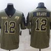 Buccaneers 12 Tom Brady Olive 2021 Salute To Service Limited Jersey