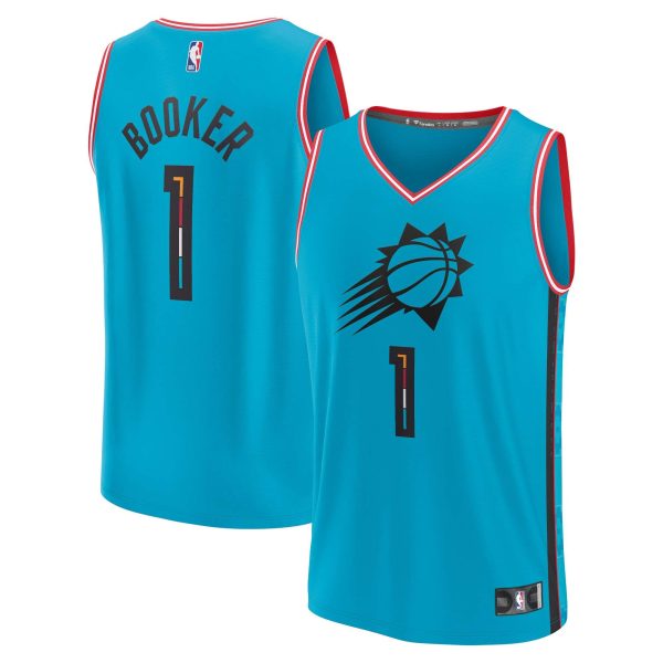 Devin Booker Phoenix Suns Fanatics Branded 2022 23 Fastbreak City Edition Turquoise Jersey
