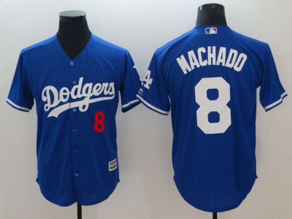 Dodgers 8 Manny Machado Royal Cool Base Jersey