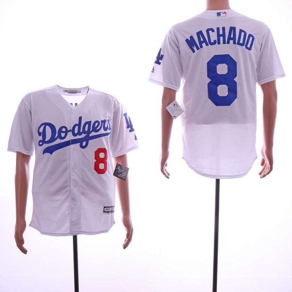 Dodgers 8 Manny Machado White Cool Base Jersey