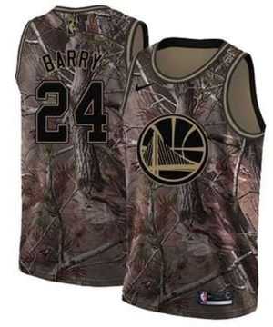 Golden State Warriors 24 Rick Barry Camo NBA Swingman Realtree Collection Jersey