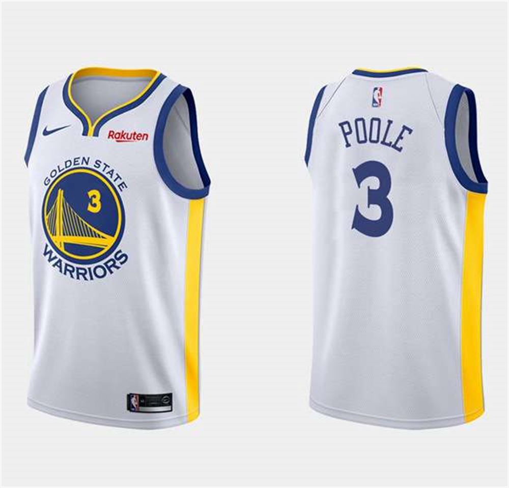 Golden State Warriors #3 Jordan Poole Association Edition White Stitched Basketball  Jersey