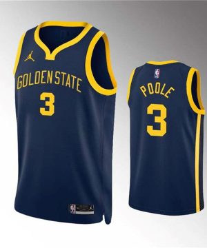 Golden State Warriors 3 Jordan Poole Navy Statement EditionStitched Jersey