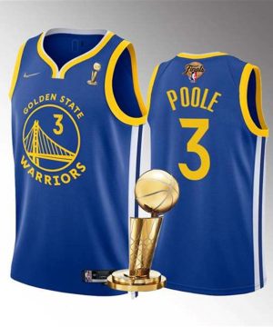 Golden State Warriors 3 Jordan Poole Royal 2022 NBA Finals Champions Stitched Jersey 1