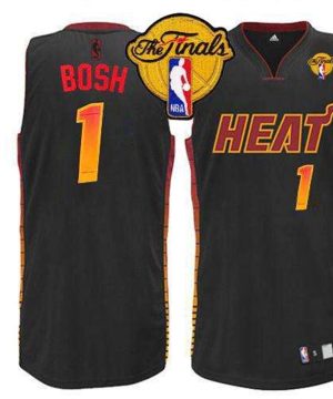 Heat 1 Chris Bosh Black Finals Patch Stitched NBA Vibe Jersey