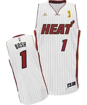 Heat 1 Chris Bosh White 2012 Champions Ring Ceremony Stitched NBA Jersey