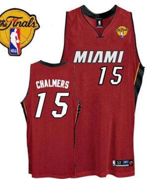 Heat 15 Mario Chalmers Red Finals Patch Stitched NBA Jersey