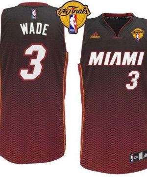 Heat 3 Dwyane Wade Black Resonate Fashion Swingman Finals Patch Stitched NBA Jersey