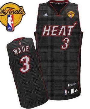 Heat 3 Dwyane Wade Black Rhythm Fashion With Finals Patch Stitched NBA Jersey