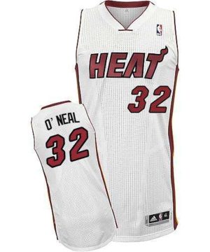 Heat 32 Shaquille O Neal White Throwback Stitched NBA Jersey