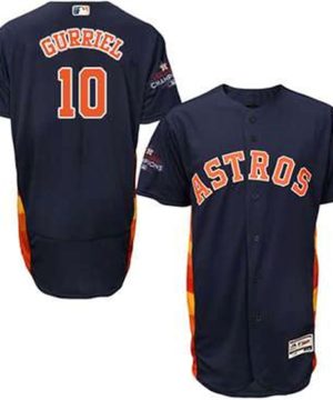 Houston Astros 10 Yuli Gurriel Navy Blue Flexbase Authentic Collection 2017 World Series Champions Stitched MLB Jersey