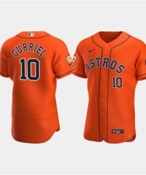 Houston Astros 10 Yuli Gurriel Orange 60th Anniversary Flex Base Stitched Baseball Jersey