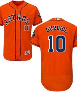 Houston Astros 10 Yuli Gurriel Orange Flexbase Authentic Collection 2017 World Series Champions Stitched MLB Jersey