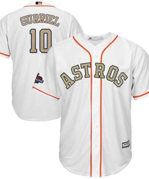 Houston Astros 10 Yuli Gurriel White 2018 Gold Program Cool Base Stitched MLB Jersey