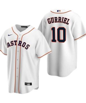 Houston Astros 10 Yuli Gurriel White Cool Base Stitched Jersey