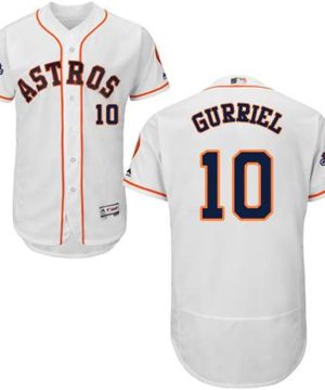 Houston Astros 10 Yuli Gurriel White Flexbase Authentic Collection 2017 World Series Champions Stitched MLB Jersey
