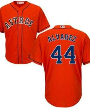 Houston Astros 44 Yordan Alvarez Majestic Cool Base Alternate Orange Jersey