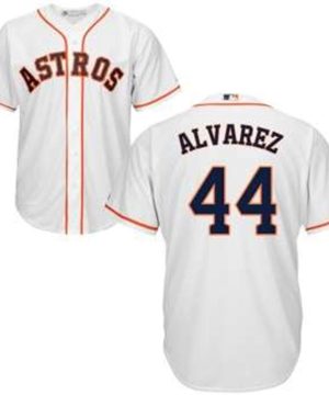 Houston Astros 44 Yordan Alvarez Majestic Cool Base Home White Jersey
