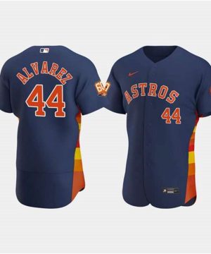 Houston Astros 44 Yordan Alvarez Navy 60th Anniversary Flex Base Stitched Baseball Jersey