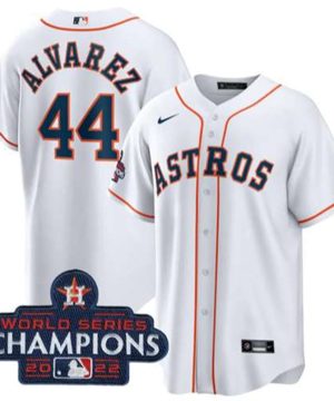 Houston Astros 44 Yordan Alvarez White 2022 World Series Champions Home Stitched Baseball Jersey