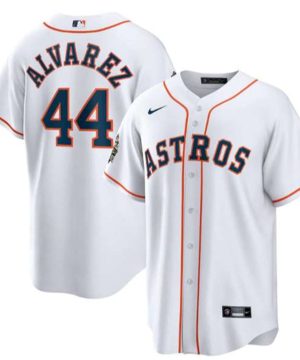 Houston Astros 44 Yordan Alvarez White 2022 World Series Home Stitched Baseball Jersey