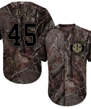 Houston Astros 45 Gerrit Cole Camo Realtree Collection Cool Base Stitched MLB Jersey