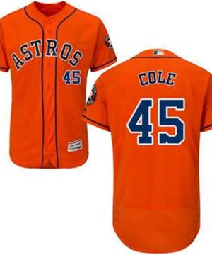 Houston Astros 45 Gerrit Cole Orange Flexbase Authentic Collection Stitched MLB Jersey