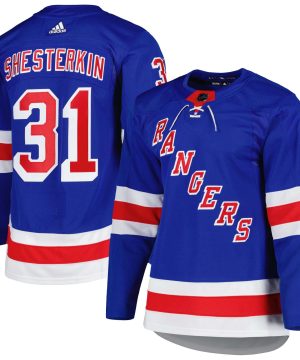 Igor Shesterkin New York Rangers adidas Home Authentic Pro Primegreen Player Blue Jersey