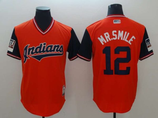 Indians 12 Francisco Lindor Mr Smile Red 2018 Players Weekend Authentic Team Jersey