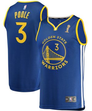 Jordan Poole Golden State Warriors 2022 NBA Finals Champions Fast Break Replica Player Royal Jersey