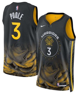 Jordan Poole Golden State Warriors Unisex 2022 23 Swingman City Edition Black Jersey