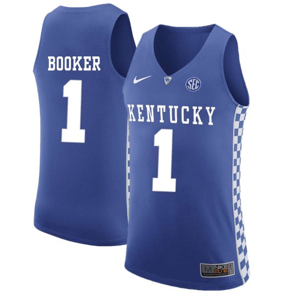 Kentucky Wildcats 1 Devin Booker Blue College Basketball Jersey