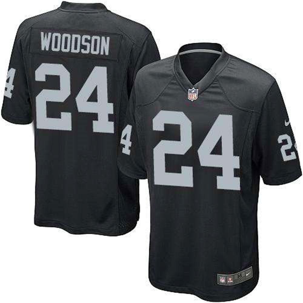 Las Vegas Raiders #24 Charles Woodson Black Elite Stitched NFL Jersey