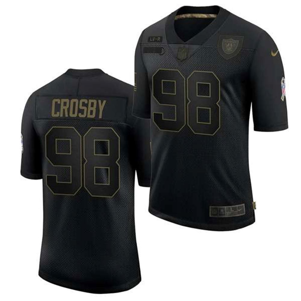 Las Vegas Raiders #98 Maxx Crosby Black 2020 Salute To Service Limited Stitched NFL Jersey