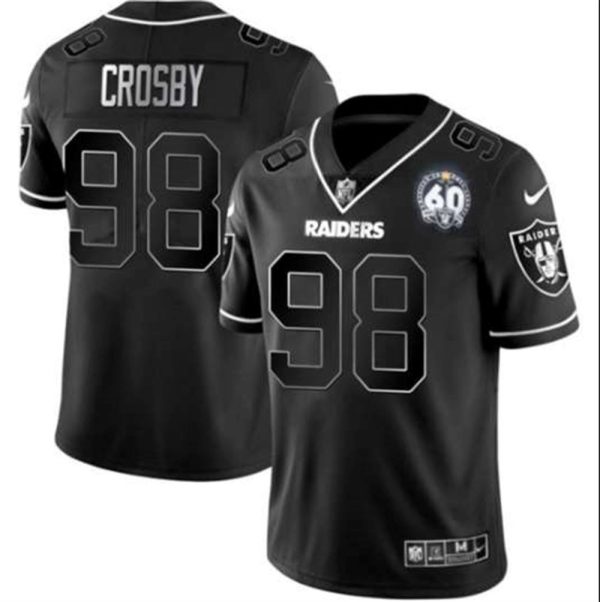 Las Vegas Raiders 98 Maxx Crosby Black Shadow Vapor Limited Stitched Jersey