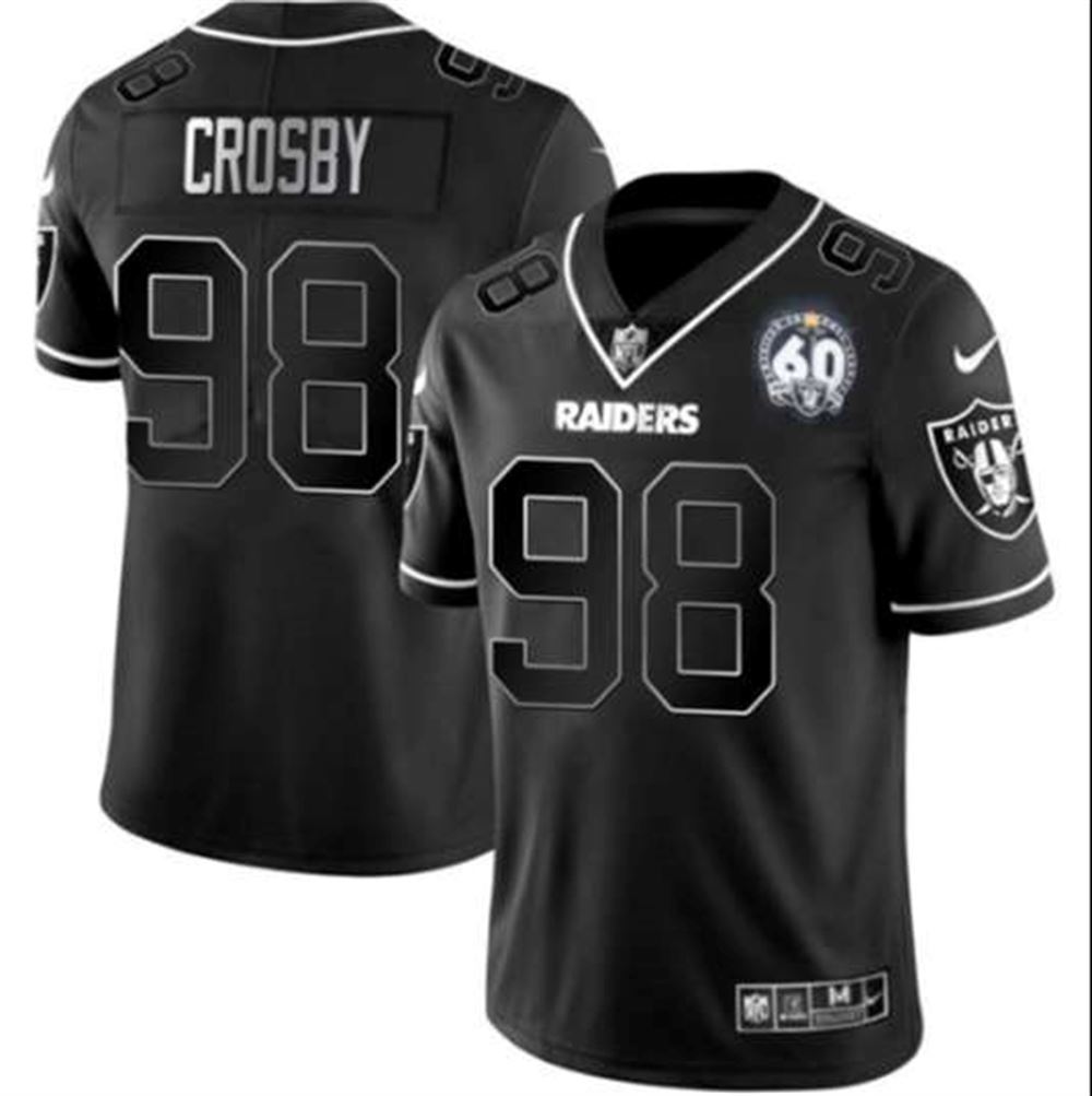 Las Vegas Raiders #98 Maxx Crosby Black Shadow Vapor Limited Stitched Jersey