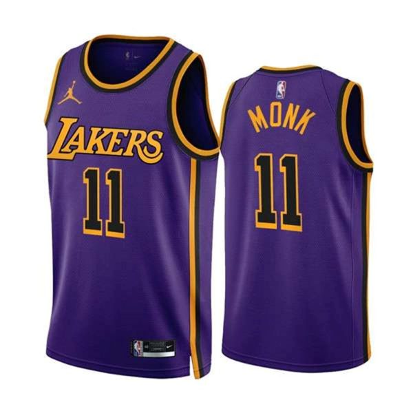 Los Angeles Lakers 11 Malik Monk 2022 23 Purple Statement Edition Stitched Jersey