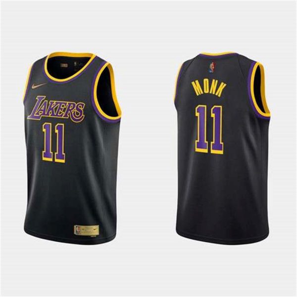 Los Angeles Lakers 11 Malik Monk Black Stitched Jersey