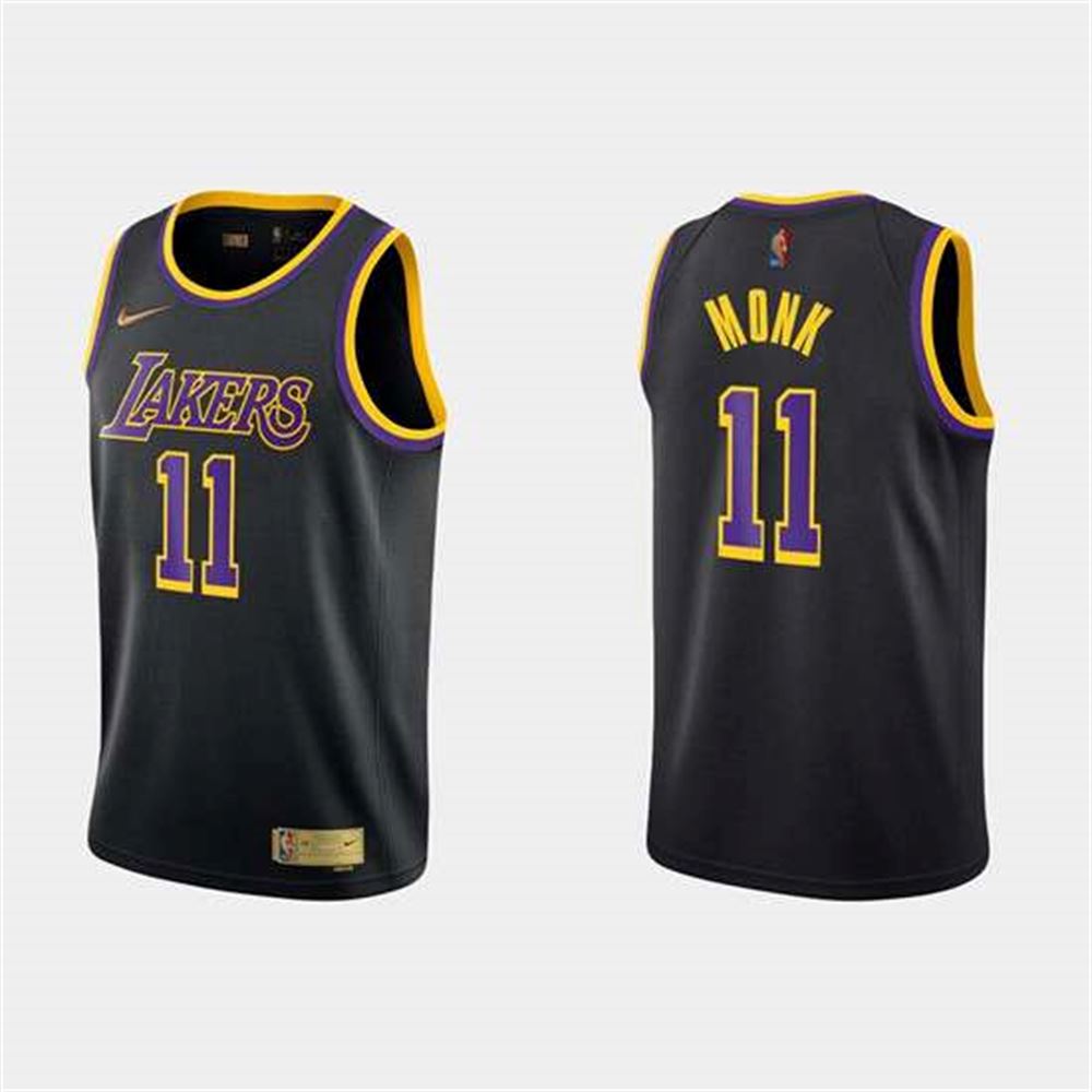 Los Angeles Lakers #11 Malik Monk Black Stitched Jersey