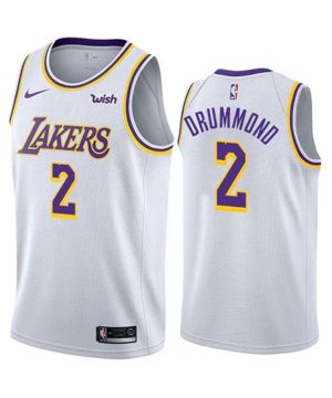 Los Angeles Lakers 2 Andre Drummond White Stitched NBA Jersey