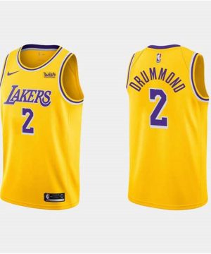 Los Angeles Lakers 2 Andre Drummond Yellow Stitched NBA Jersey