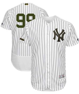 MLB New York Yankees 99 Aaron Judge White Majestic 2018 Memorial Day Authentic Collection Flex Base Stitched Jersey