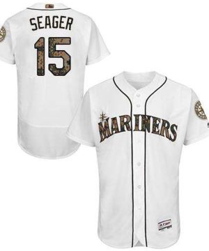 Mariners 15 Kyle Seager White Flexbase Authentic Collection 2016 Memorial Day Stitched MLB Jersey