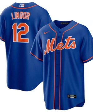 Mets 12 Francisco Lindor Royal Nike Cool Base Jersey