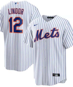 Mets 12 Francisco Lindor White Nike Cool Base Jersey