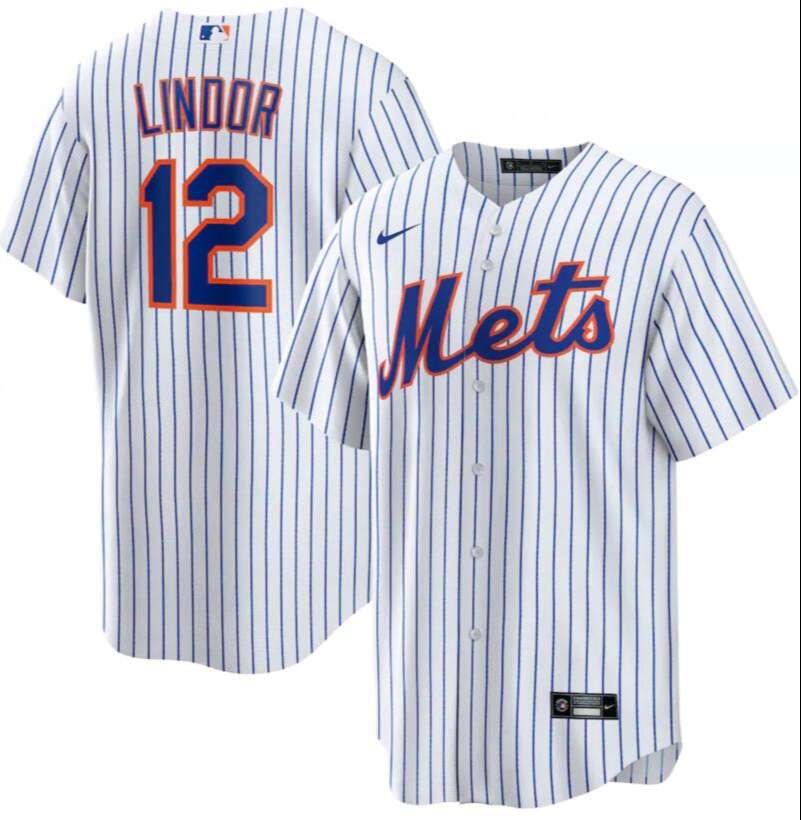Mets 12 Francisco Lindor White Cool Base Jersey