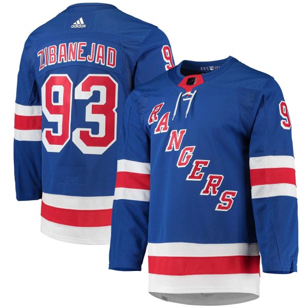 Mika Zibanejad New York Rangers adidas Home Primegreen Authentic Pro Player Blue Jersey
