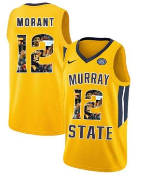 Murray State Racers 12 Ja Morant Yellow Fashion College Basketball Jersey