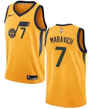 NBA Utah Jazz 7 Pete Maravich Swingman Gold Association Edition Nike Jersey