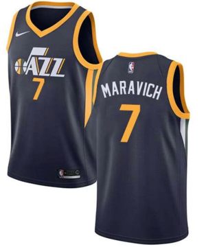 NBA Utah Jazz 7 Pete Maravich Swingman Navy Blue Association Edition Nike Jersey